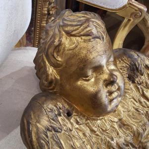 Ange en Bois Doré Sculpté