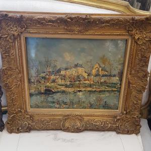 Ch. Verbrugghe: Oil On Canvas, "the Bridge"