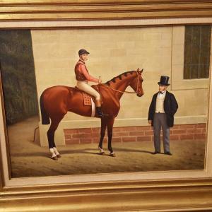 Presentation Of The Race Horse, Oil On Canvas XIXth