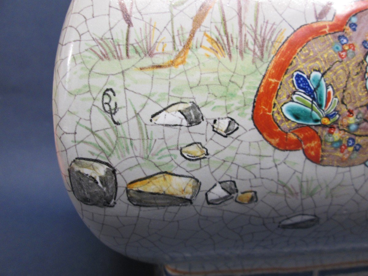 Charles Rudhardt, Paire De Vases, Longwy, Japon-photo-2