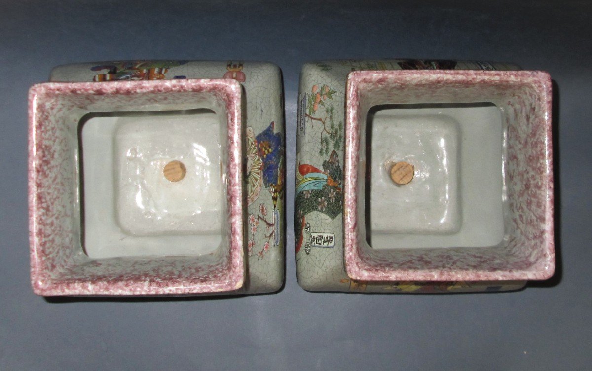 Charles Rudhardt, Paire De Vases, Longwy, Japon-photo-3