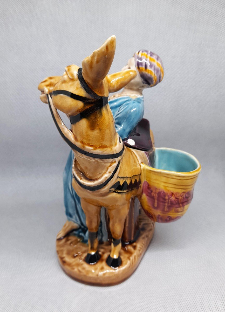 Sarreguemines, Tobacco Pot, Cairo Donkey, Majolica-photo-2