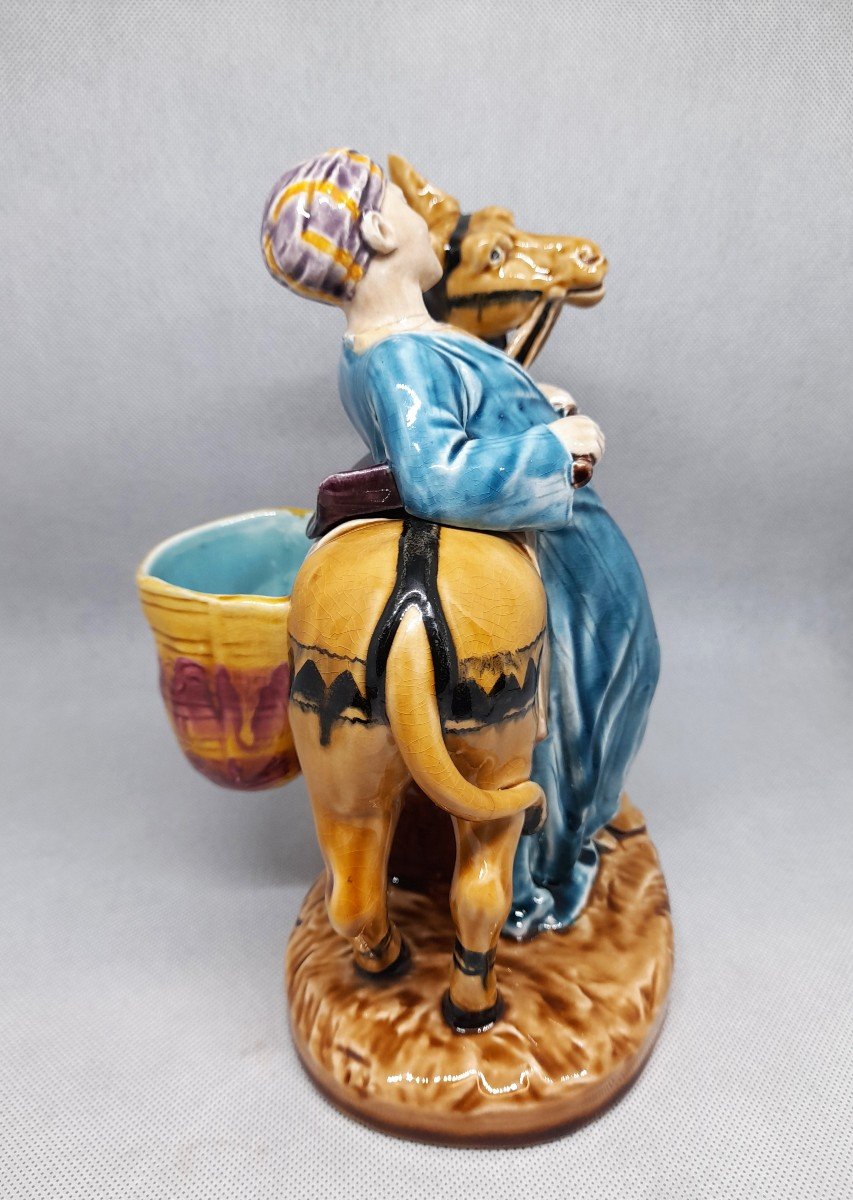 Sarreguemines, Tobacco Pot, Cairo Donkey, Majolica-photo-4