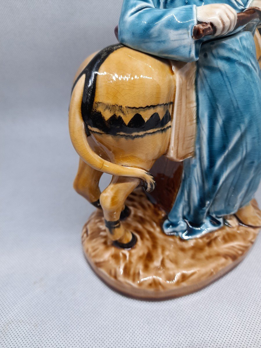 Sarreguemines, Tobacco Pot, Cairo Donkey, Majolica-photo-1
