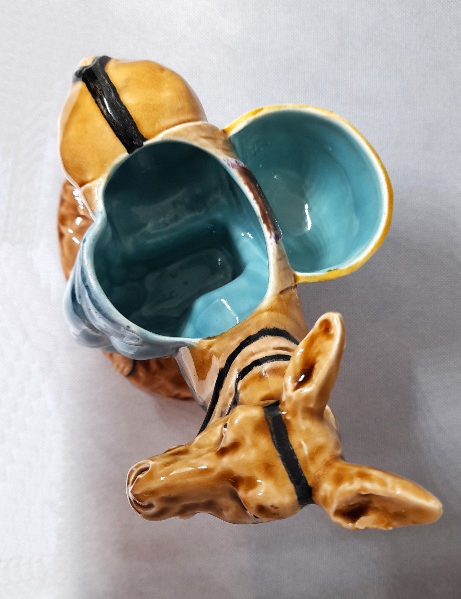 Sarreguemines, Tobacco Pot, Cairo Donkey, Majolica-photo-3