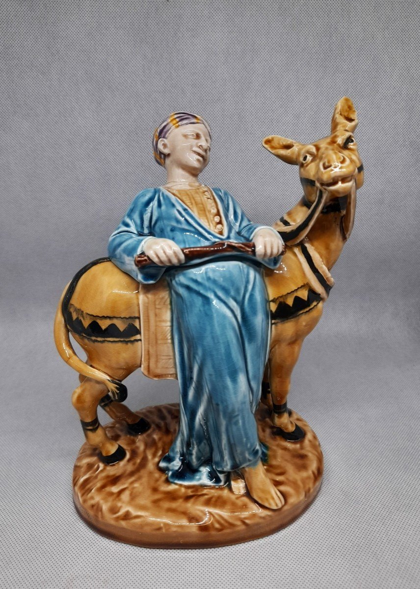 Sarreguemines, Tobacco Pot, Cairo Donkey, Majolica