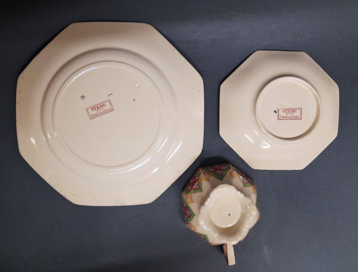 Sarreguemines, Peking Decor Tea Set-photo-3