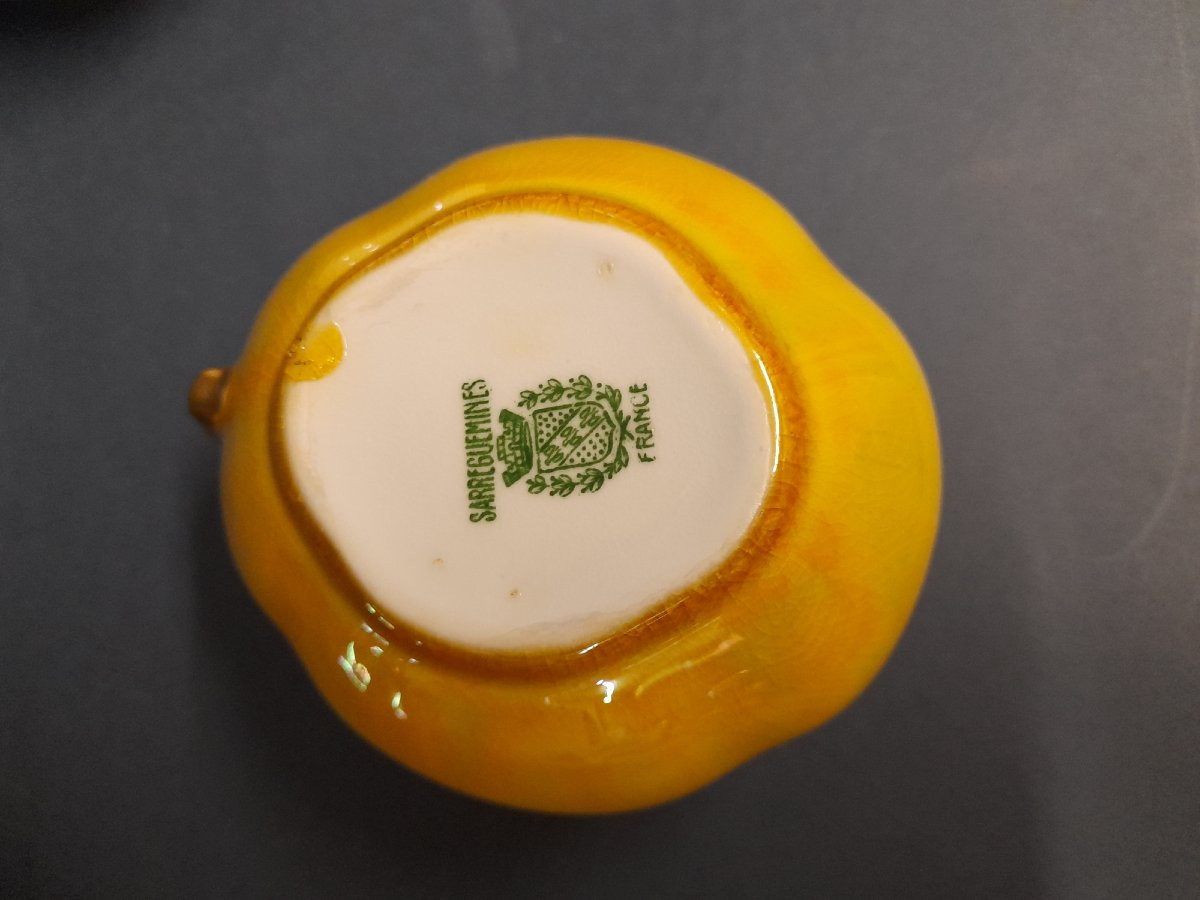 Sarreguemines, Quadrilobate Pearled Porcelain, Art Deco-photo-1