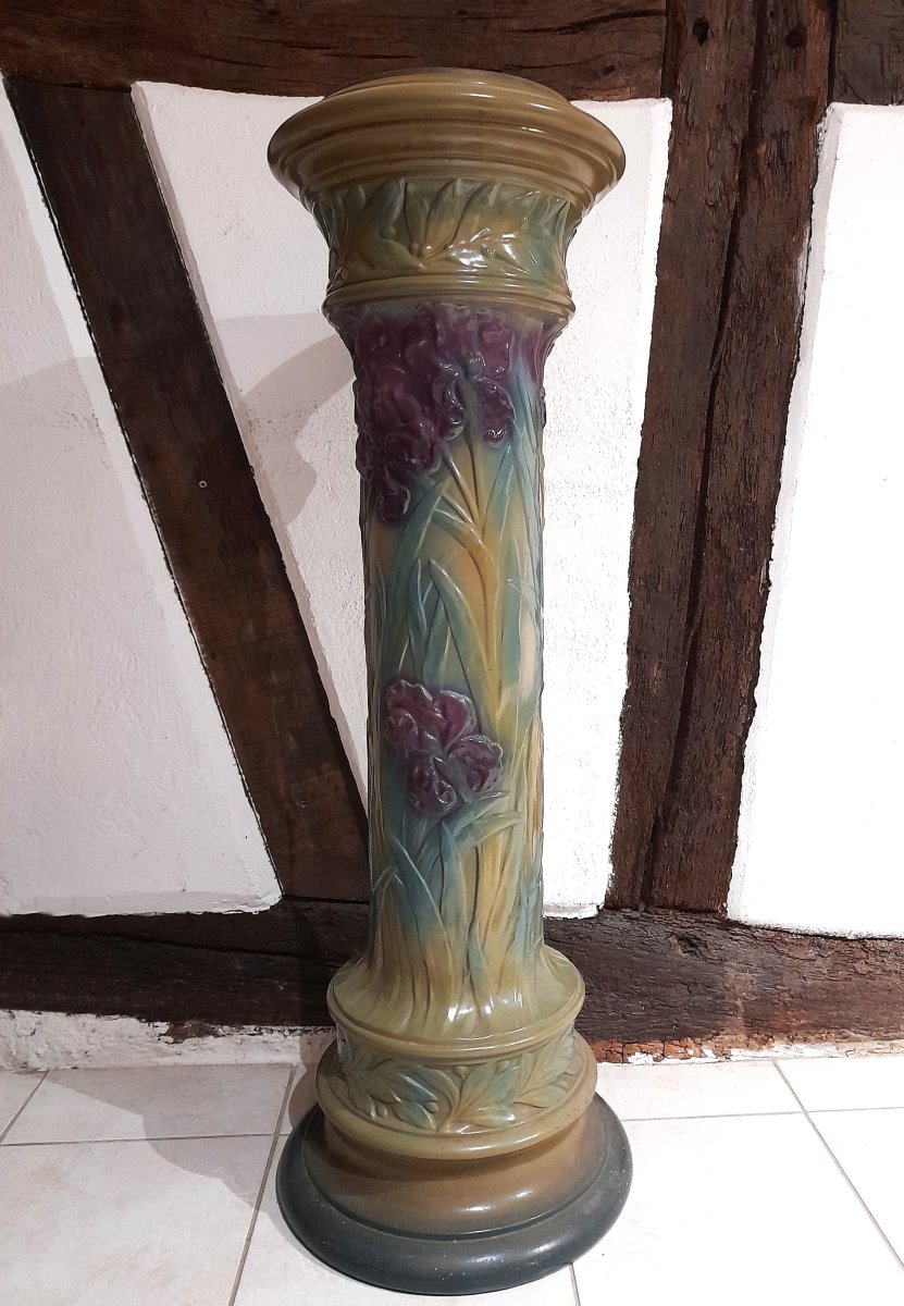 Sarreguemines, Art Nouveau, Colonne, Cache-Pot, Victor Kremer-photo-2