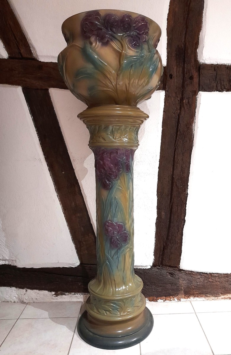 Sarreguemines, Art Nouveau, Colonne, Cache-Pot, Victor Kremer