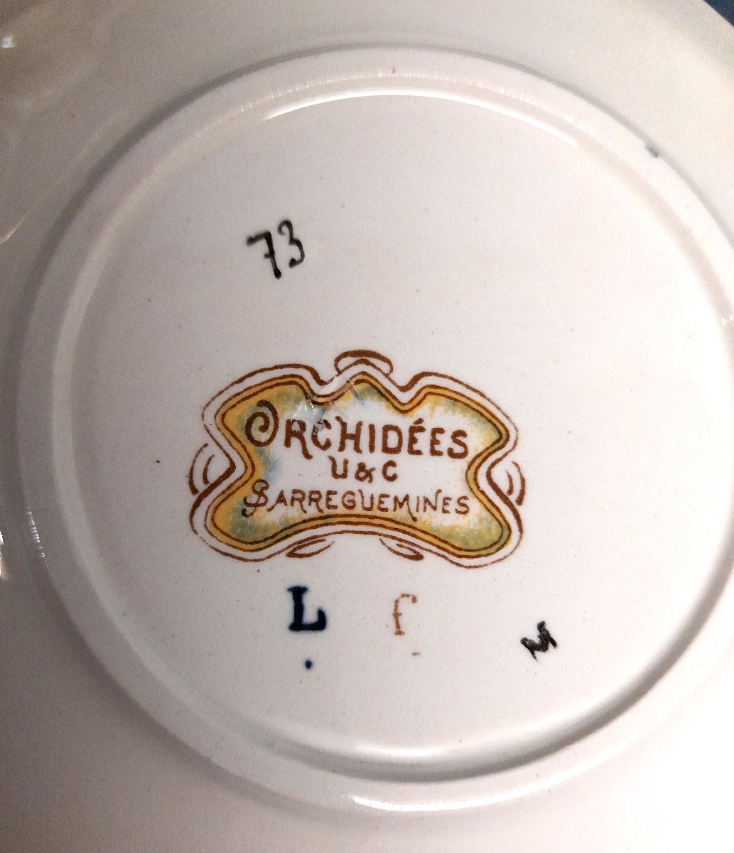 Sarreguemines, Art Nouveau, Orchid Decoration-photo-1
