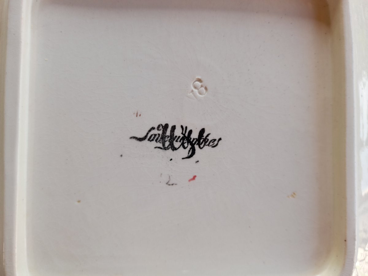 Sarreguemines, Décor Lavallière, 6 Dinner Plates-photo-5