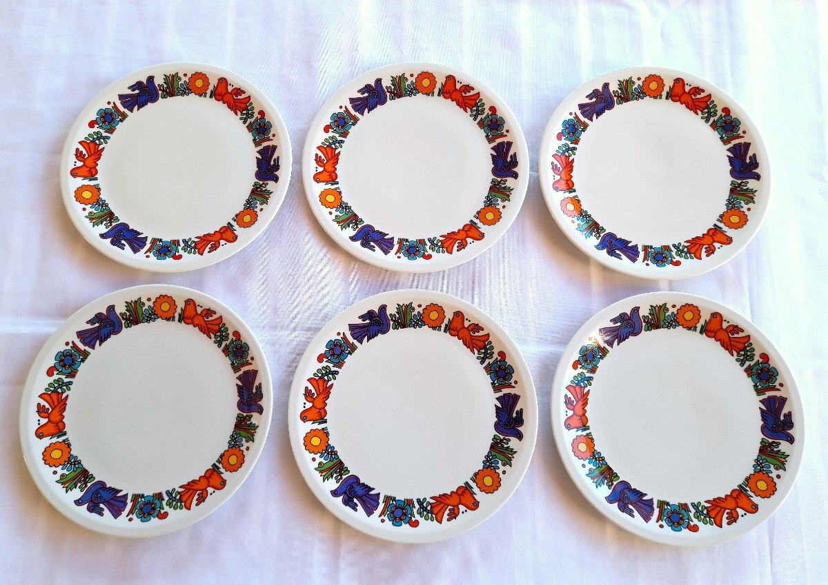 Villeroy & Boch, Porcelaine, "Acapulco", 12 Assiettes à Dessert-photo-3
