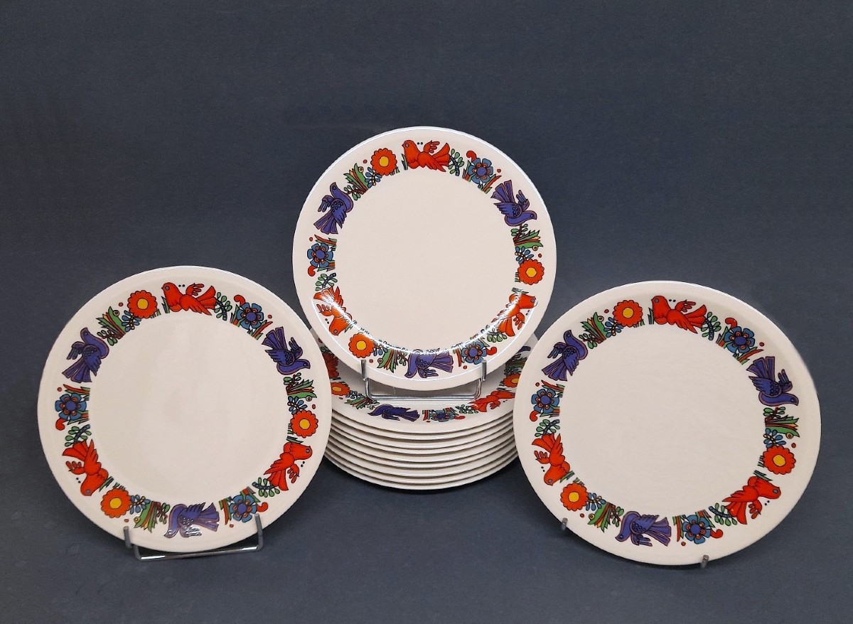 Villeroy & Boch, Porcelaine, "Acapulco", 12 Assiettes à Dessert
