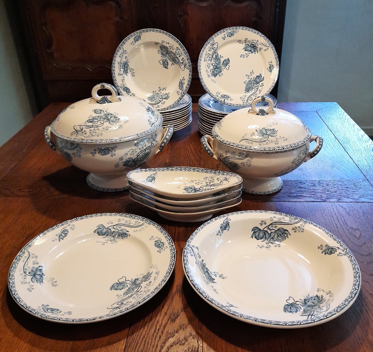 Sarreguemines, Art Nouveau, Service de Table Royat