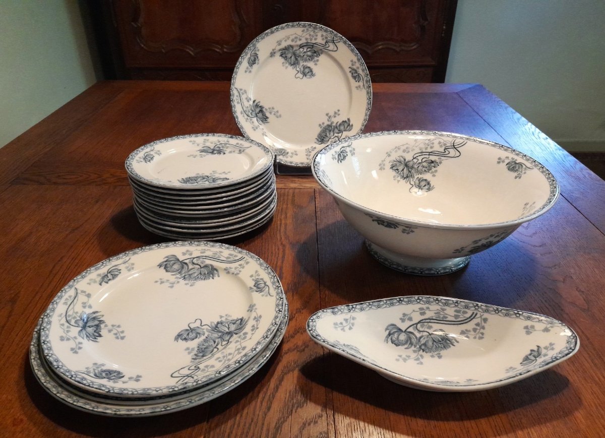 Sarreguemines, Art Nouveau, Royat Tableware