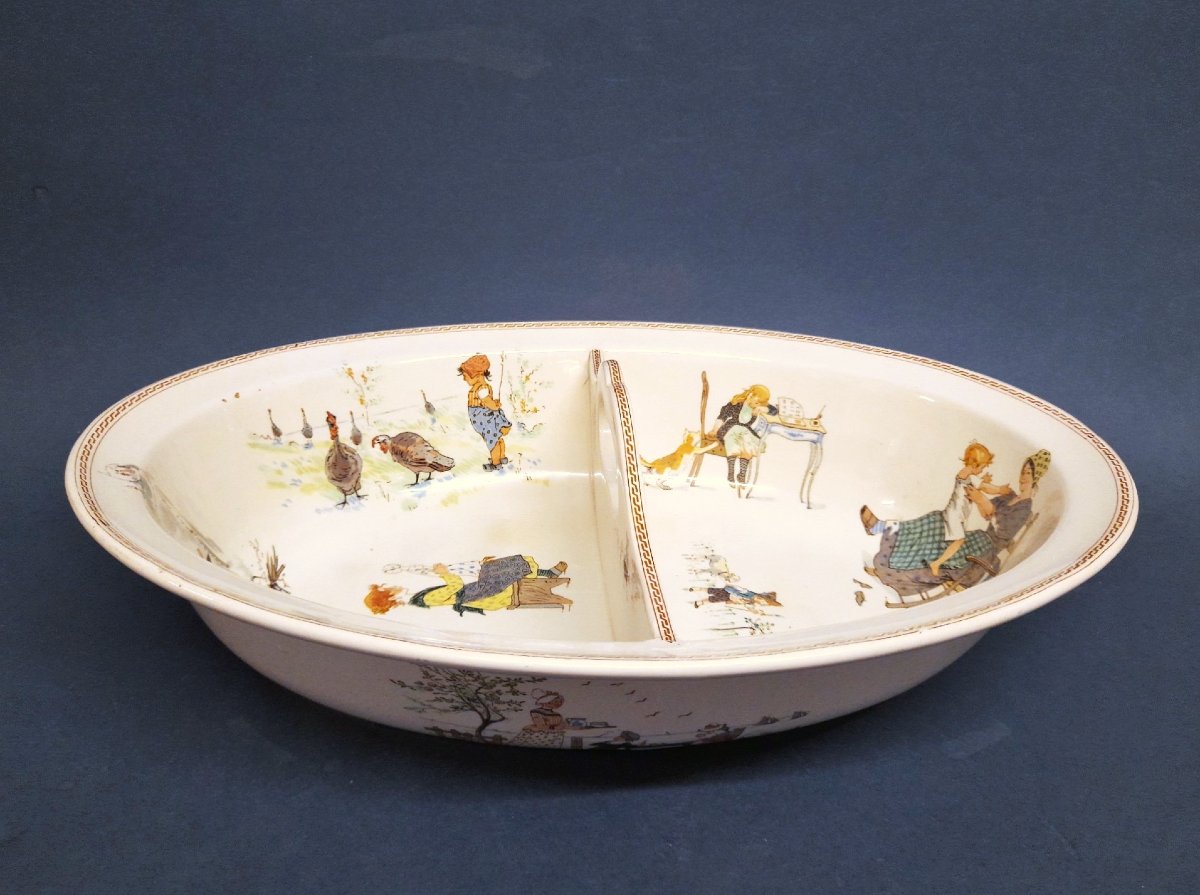 Sarreguemines, Baby Sink, "enfants Richard" Decorations-photo-3