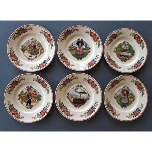 Sarreguemines, Hansi Annales Service, 6 Flat Plates