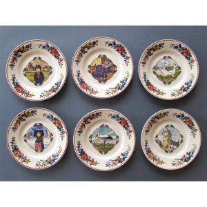 Sarreguemines, Hansi Annales Service, 6 Dessert Plates