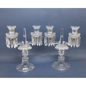 Saint-louis, Pair Of Crystal Girandoles, Saint Louis