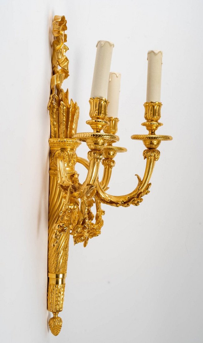 A Pair Of Important Wall-lights In Louis XVI Style. -photo-3