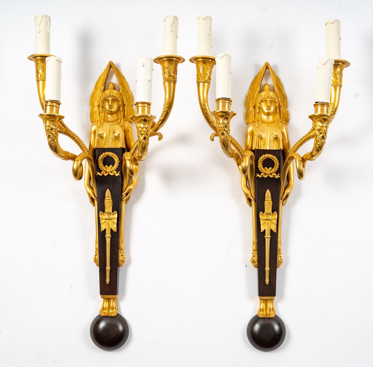 A Suite Of Six Wall - Lights In 1st Empire Style.-photo-1