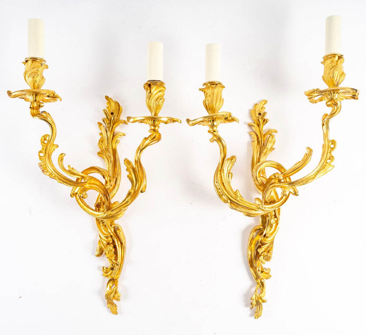 A Pair Of Napoleon III (1851 - 1870) Perid Of Wall-lights In Louis XV Style.