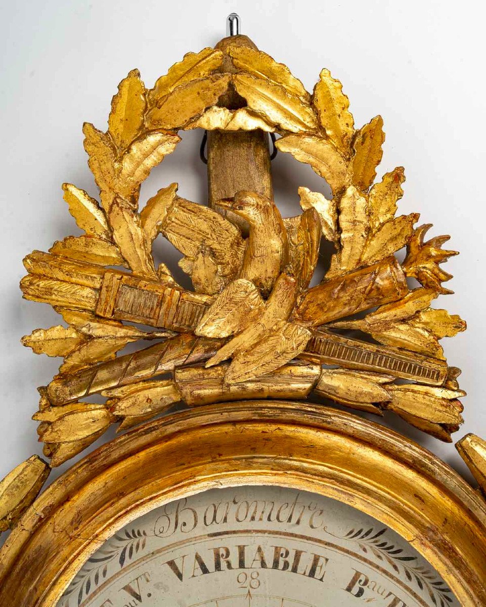 Baromètre - Thermomètre d'époque Louis XVI (1774 - 1793).-photo-2