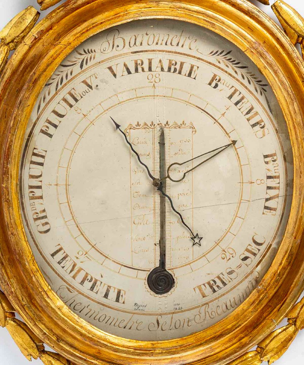Baromètre - Thermomètre d'époque Louis XVI (1774 - 1793).-photo-4
