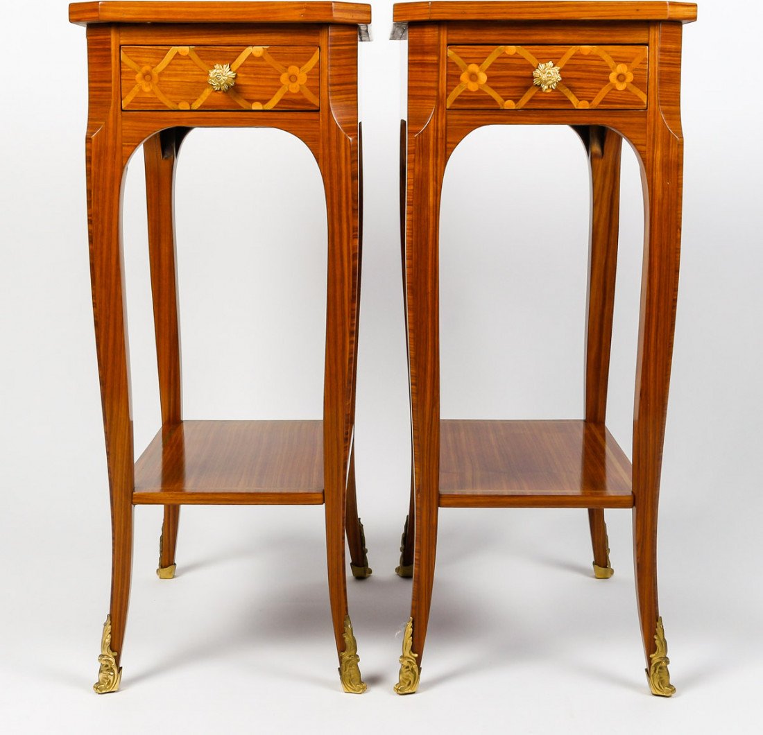 A Pair Of Bedside Tables In Louis XV Style.-photo-2