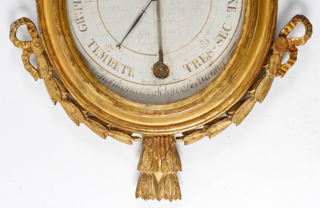 Baromètre - Thermomètre d'époque Louis XVI (1774 - 1793).-photo-2