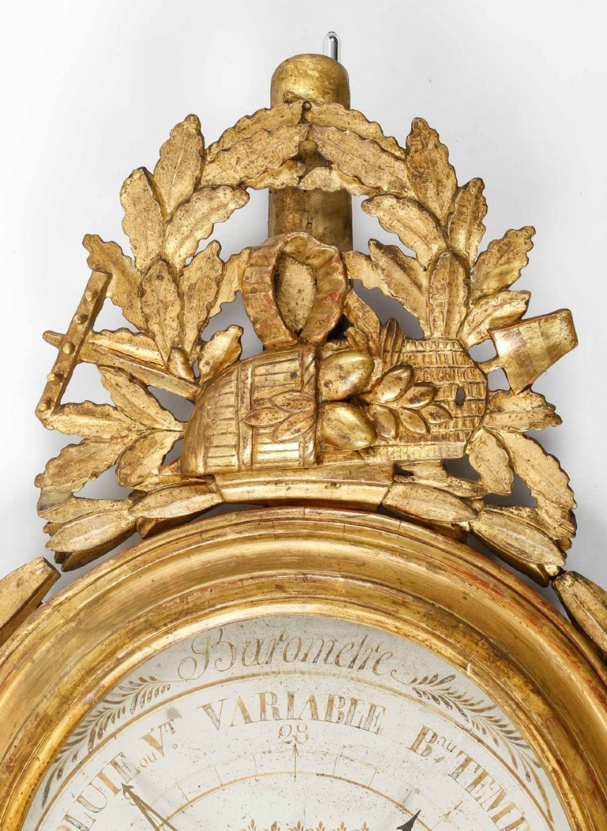 Baromètre - Thermomètre d'époque Louis XVI (1774 - 1793).-photo-3