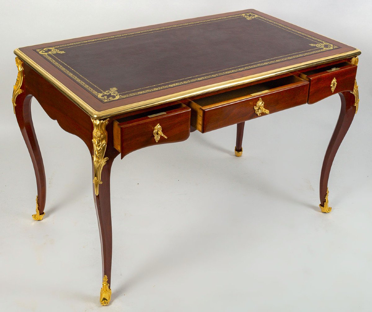 A Napoleon III Period (1848 - 1870) Desk In Louis XV Style.-photo-4