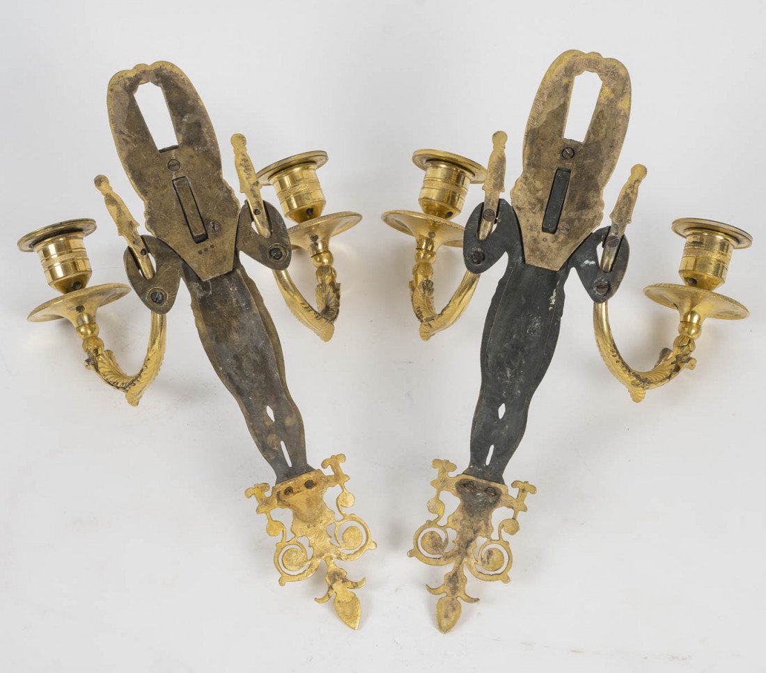 Paire d'Appliques d'époque 1er Empire (1804 - 1815).-photo-2