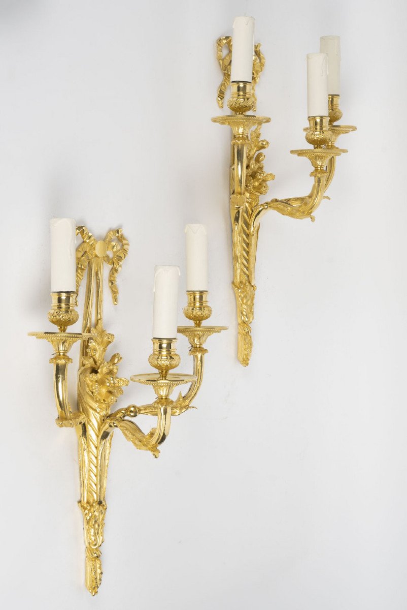 A Pair Of Wall-lights In Louis XVI Style.-photo-2