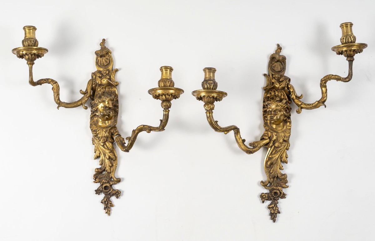 Paire d'appliques de style Régence, d'époque Napoléon III, XIXème siècle