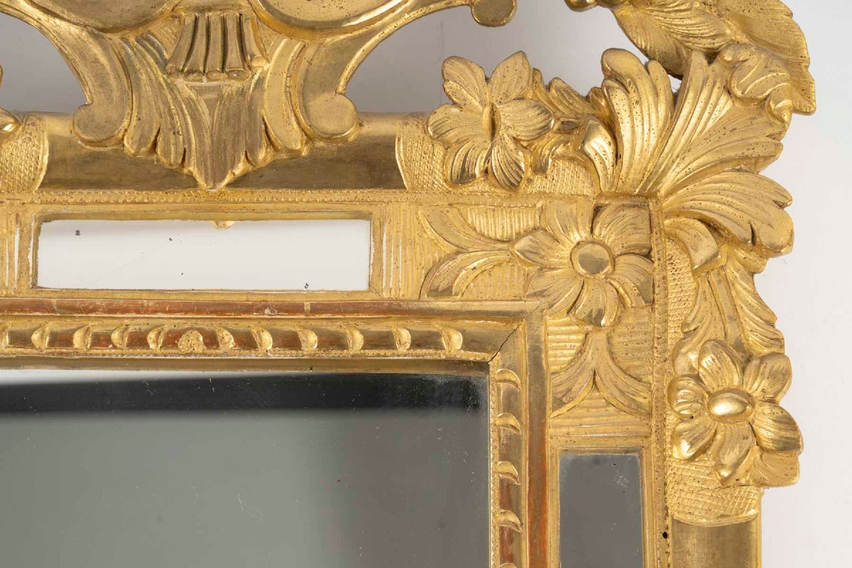 Small Mirror With Glazing Beads From The Regency Period (1715-1724), 18th Century.-photo-1