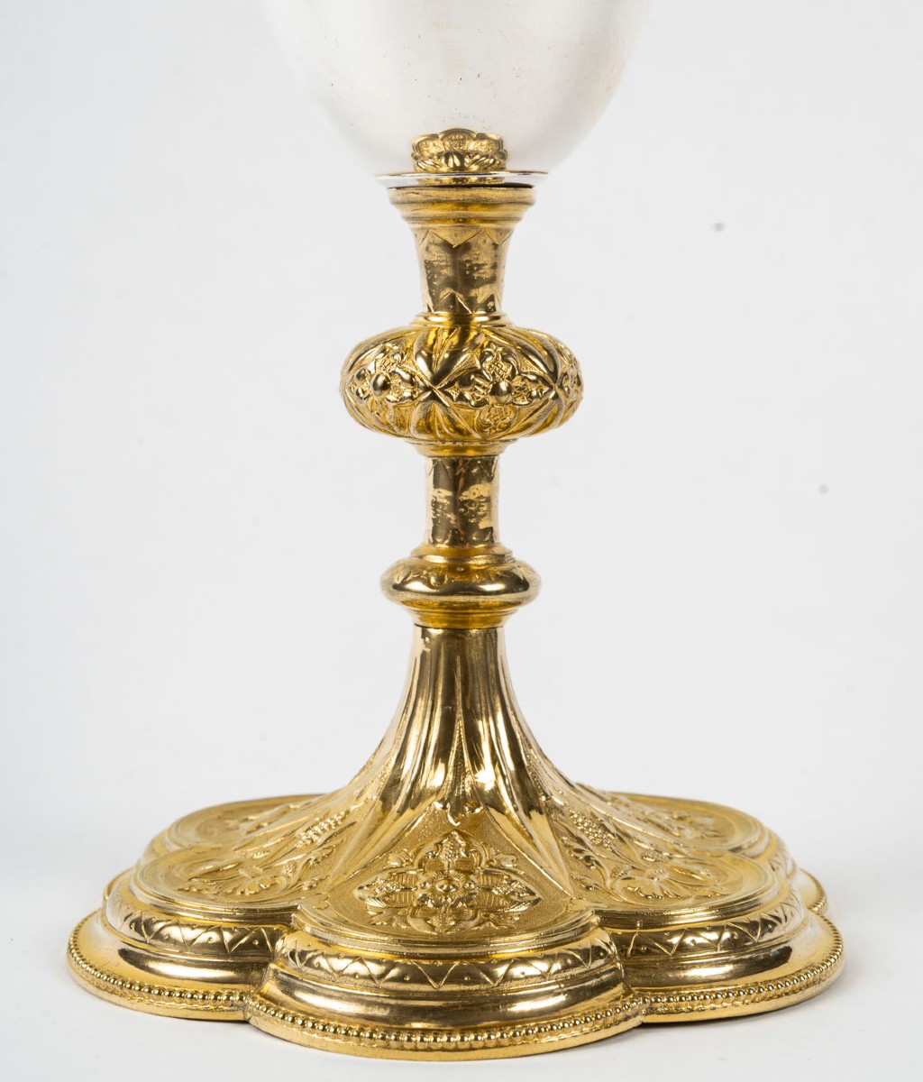 Neo-gothic Style Chalice, Dating From The 19th Century.-photo-2