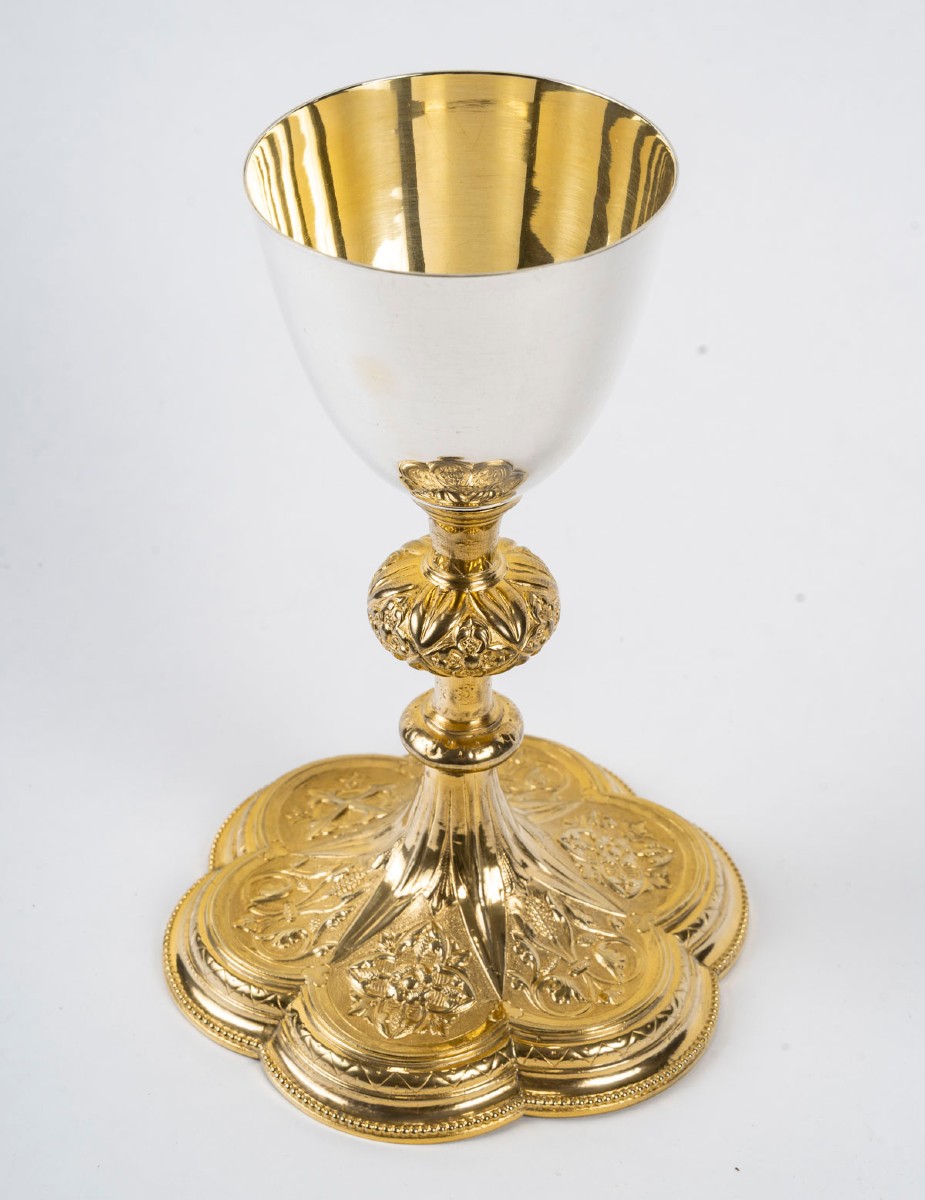 Neo-gothic Style Chalice, Dating From The 19th Century.-photo-2