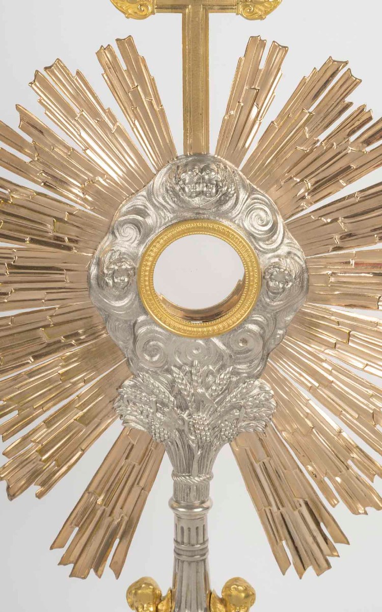 Ostensoir à décor de chérubins, d'époque Napoléon III (1848-1870), XIXème siècle.-photo-2