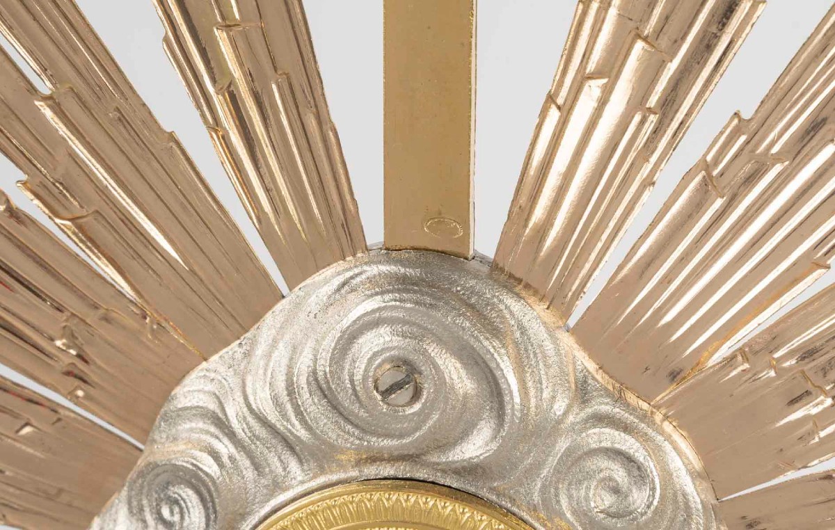 Ostensoir à décor de chérubins, d'époque Napoléon III (1848-1870), XIXème siècle.-photo-4