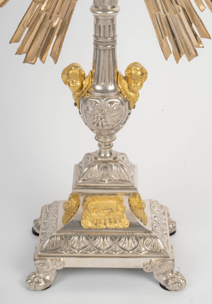 Ostensoir à décor de chérubins, d'époque Napoléon III (1848-1870), XIXème siècle.-photo-1