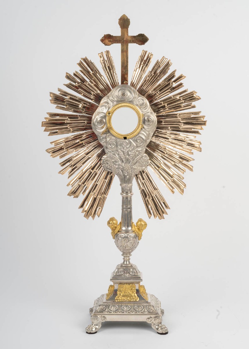 Ostensoir à décor de chérubins, d'époque Napoléon III (1848-1870), XIXème siècle.-photo-2