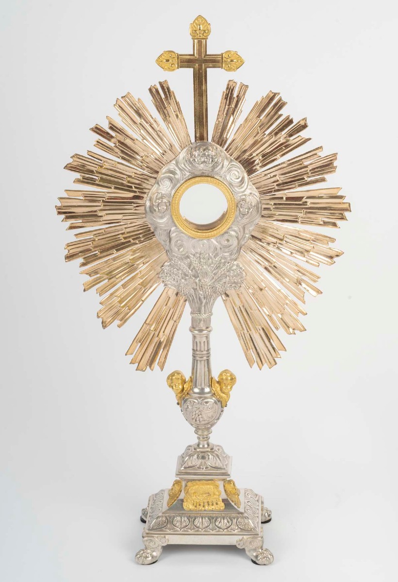Ostensoir à décor de chérubins, d'époque Napoléon III (1848-1870), XIXème siècle.