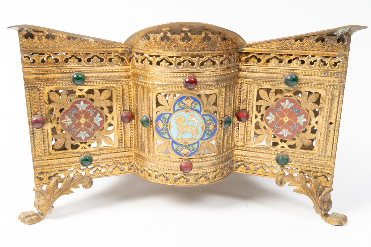 Neo-gothic Altar Lectern Or Thabor. 19th Century.-photo-2