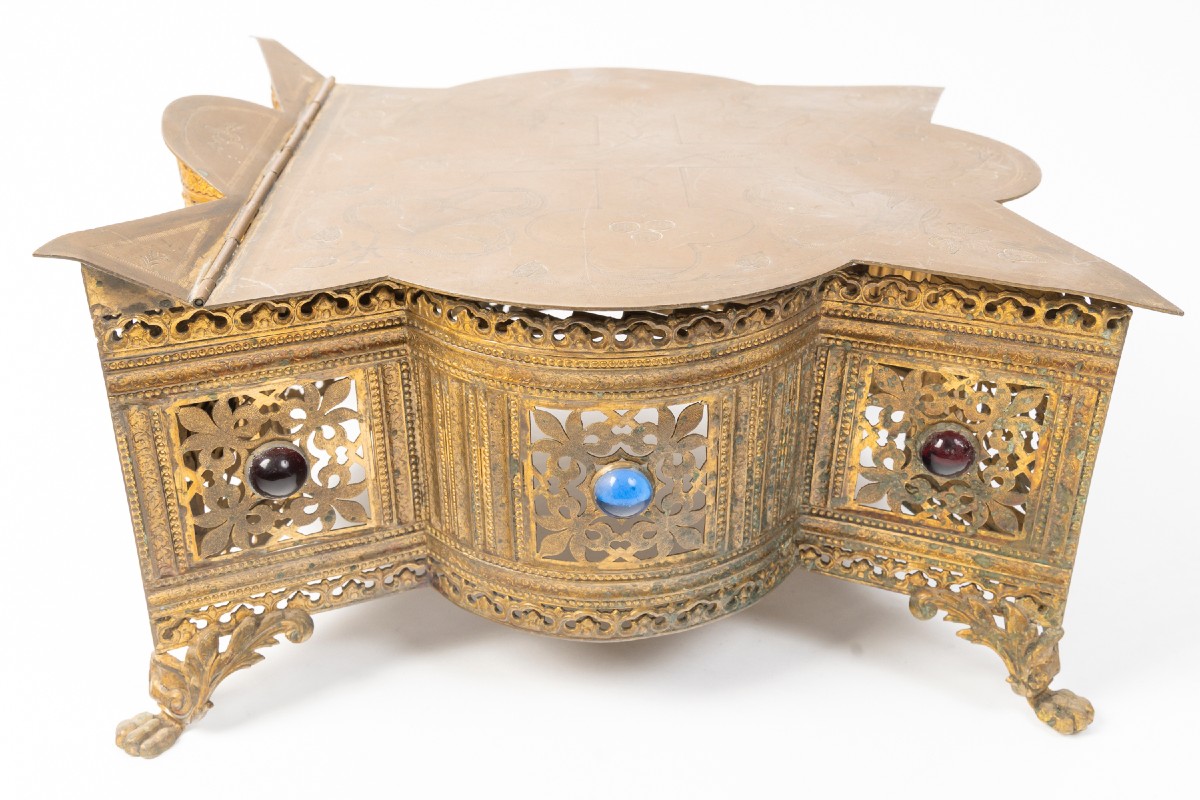 Neo-gothic Altar Lectern Or Thabor. 19th Century.-photo-3