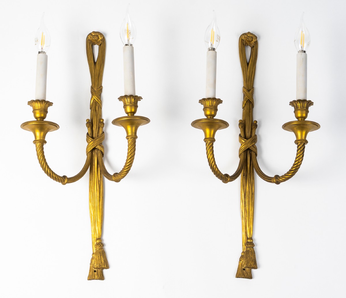 Pair Of Gilt Bronze Sconces. Early 20th Century.