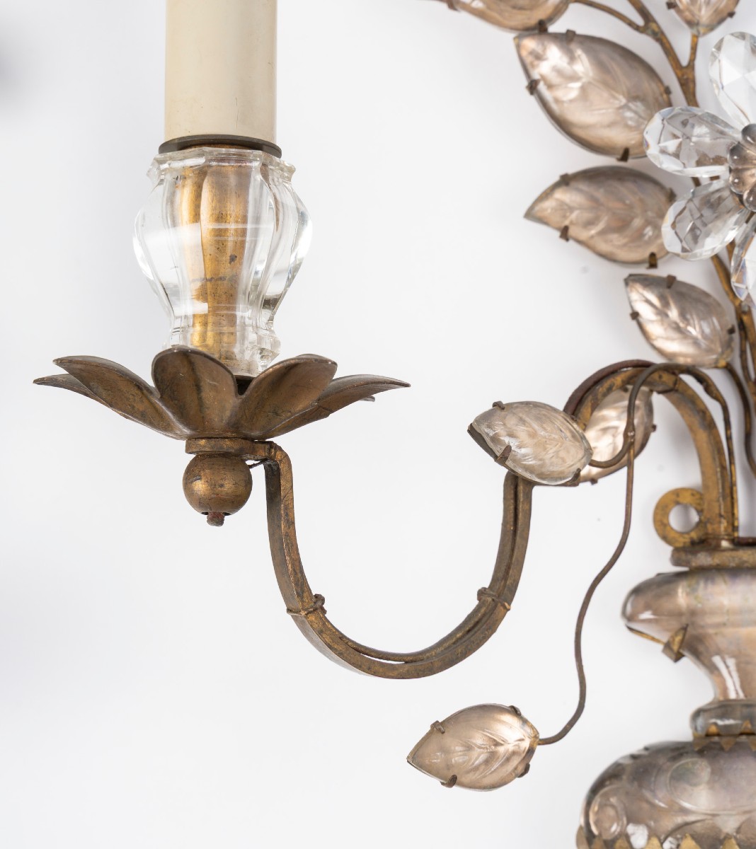 Paire d'appliques à la Marguerite,  de la Maison Baguès. XXe siècle.-photo-3