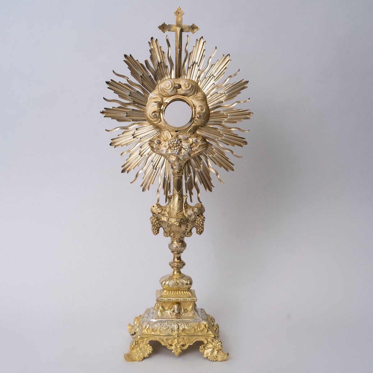Silver And Vermeil Monstrance Decorated With Cherubs, From The Napoleon III Period, 19th-photo-4