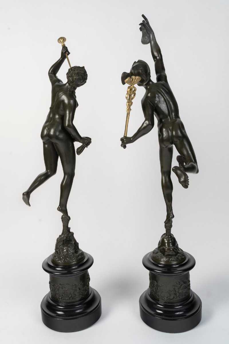 "La Renommée et Mercure " d'après Jean de Bologne (1529-1608), d'époque Napoléon III (1848-1870-photo-3